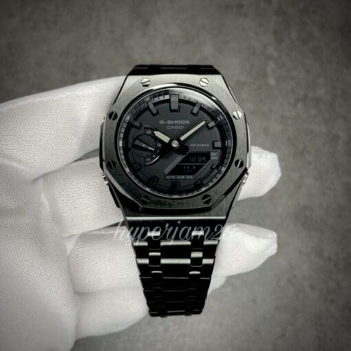 custom gshock full black