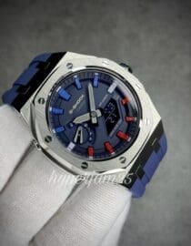 front view of custom casioak gshock ga2100 pepsi
