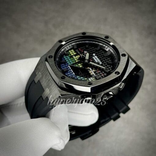 CasiOak Prime Full Black Musical customized gshock ga2100