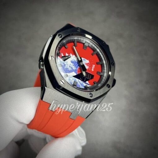 customized godzilla black case watch casioak based on gshock ga2100