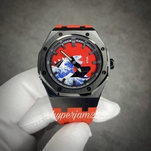 customized godzilla red colour watch casioak based on gshock ga2100