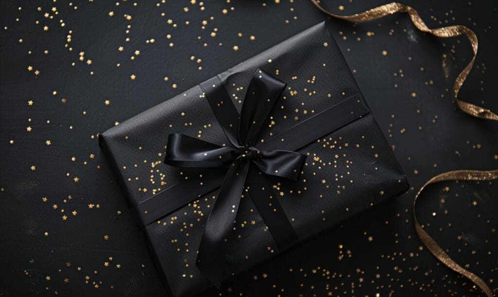 black wrapper for present
