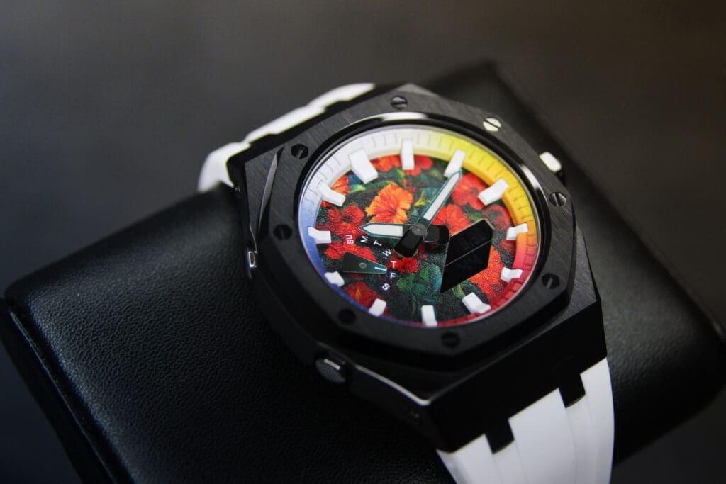 Colourful customized CasiOak customized Gshock watch base on Malaysia national day Merdeka.