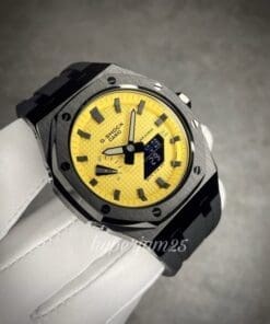 CasiOak Prime - Full Black Honey Yellow Dial