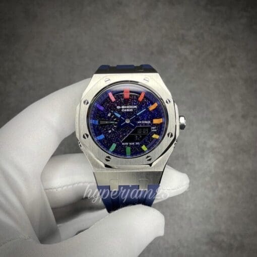 Front view of Custom CasiOak Starry night Rainbow index